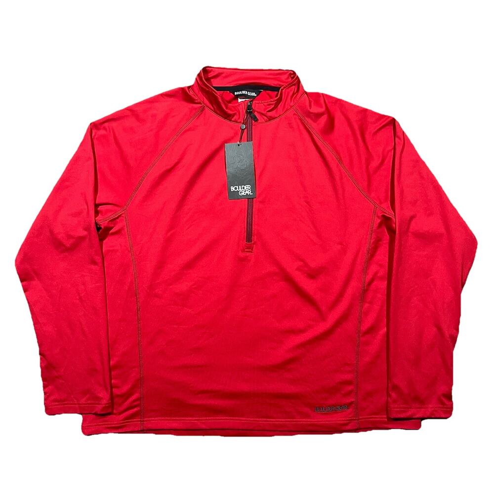 Boulder Gear Red 1/4 Zip Pullover Mens 2XL NWT Performance Outdoor Shirt Active